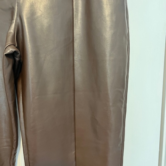 Abercrombie & Fitch Vegan Leather Pants - Brown Flare - Picture 2 of 11